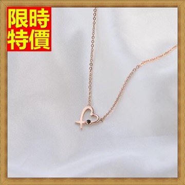 現貨+預購 玫瑰金項鍊純銀鑲鑽吊墜-精美生日禮物時尚愛心流行飾品71x126【獨家進口】【米蘭精品】