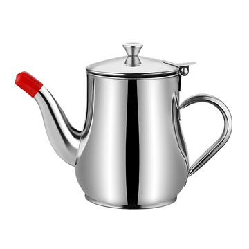 304不鏽鋼鷹嘴式壺口儲油濾油壺-附濾網-13oz  1個