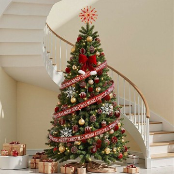 免運 附發票 聖誕樹 2025新款圣誕樹家用客廳仿真擺件圣誕節裝飾發光蝴蝶結掛件套餐 可開發票 全館五折 工廠現貨直銷 新品特價 z11051