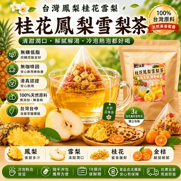 【台灣速發】雪梨桂花鳳梨茶 天然水果茶 果乾茶飲 果乾水 冷熱泡茶 花草茶 立體三角茶包 袋泡茶