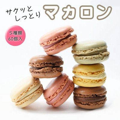 ベルギー産マカロン　業務用冷凍60個セット 　チョコレート　ストロベリー　レモン　ピスタチオ　バニラ各１２個 　訳あり たまに割れあり　