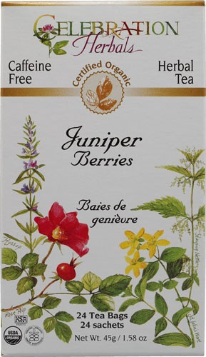Celebration Herbals Organic Juniper Berries Tea Caffeine Free 24 Herbal Tea Bags