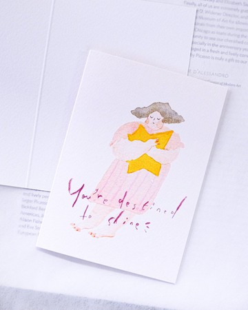 心意卡 - 璀璨如星 | 鼓勵卡 | 水彩女孩插畫 | dodolulu