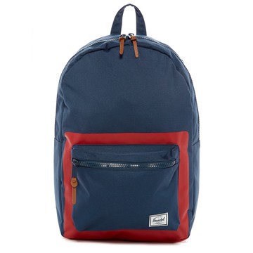 Herschel Settlement 深藍 紅色 紅框 塑膠拉鍊 帆布 防潑水 筆電夾層 大容量 後背包 現貨