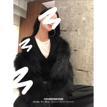SUNONEONE 門襟隱形拉鏈針織上衣女春季設計感修身顯瘦V領長袖T恤