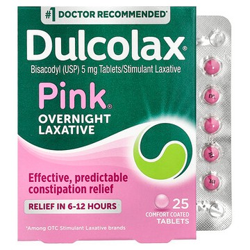 Dulcolax, 粉紅色緩解排便困難方劑，5 毫克，25 片舒適包衣片