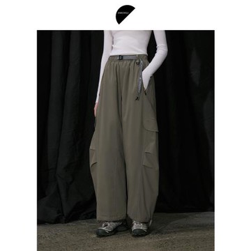 科技保暖尼龍 半圓女裝[運動2025冬季加厚夾棉褲子女休閑工裝棉褲