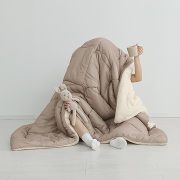 PUFFY發熱泡芙 / HEAT TECH⁺速暖泡芙針織被 / 焦糖奶霜 / HOYACASA