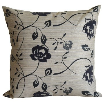 yixinju 愛戀薔薇-客廳沙發絨布抱枕(灰藍)45cm*45cm/靠枕/腰枕/午安枕/枕套含枕芯2入/台灣製MIT【傢飾】