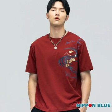 【BLUE WAY】金標馬年畫框藝術短TEE(紅) 