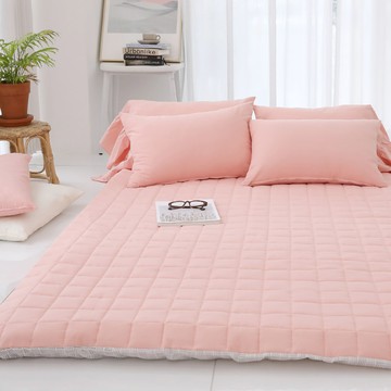 SCOHOme 純棉Happy系列鋪棉床墊套  快樂粉  Queen Size