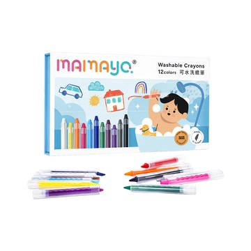 媽媽友mamayo kidzcrayon12色可水洗蠟筆
