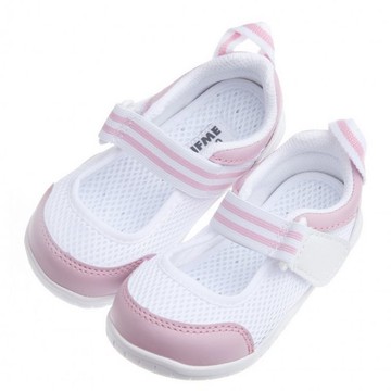 【布布童鞋】日本IFME夏日粉白透氣網布機能室內鞋(PBR393G)