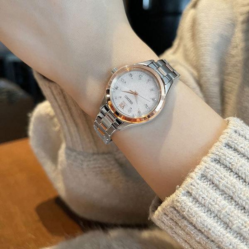 極美品【稼働品】SEIKO セイコーセレクション ピンク ゴールド  