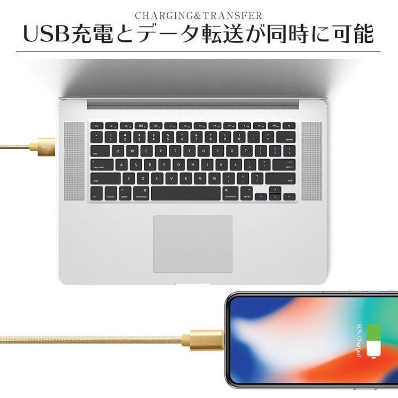 iPhone 充電ケーブル 2本セット 長さ0.25m 0.5m 1m 1.5m 断線防止 強化