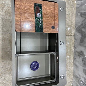 優樂悅~SUS304槍灰納米手工水槽,6846.7546兩種尺寸,可選配臺控下水水槽 水槽配件 水槽架 洗理臺