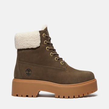 Timberland 女款深棕色Stone Street 6吋厚底保暖防水靴｜A2PU6W01