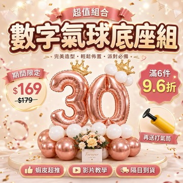 【台灣出貨】數字座 數字氣球 鋁膜氣球 週歲生日 生日佈置 生日派對 佈置氣球 數字 生日氣球