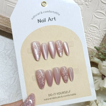 🎀台灣出貨🎀穿戴純手工簡約甜美美甲可拆卸指甲貼片ins甲片高級顯白貓眼