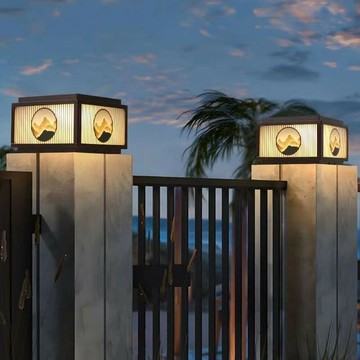 免運/公司貨 柱頭燈 太陽能庭院燈 燈具 新中式太陽能戶外庭院 別墅大門柱頭 圍墻圍欄 室外防水柱子 可開發票 全館五折 工廠現貨直銷 新品特價 m10231