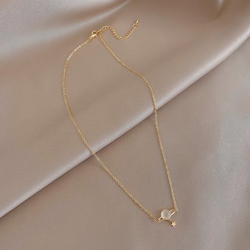 鋯石五星星球吊墜項鏈女ins冷淡風小眾個性鎖骨頸鏈氣質網紅飾品