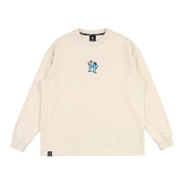 【Paul Frank】男款女款 街頭塗鴉長袖上衣 黑色/米白色