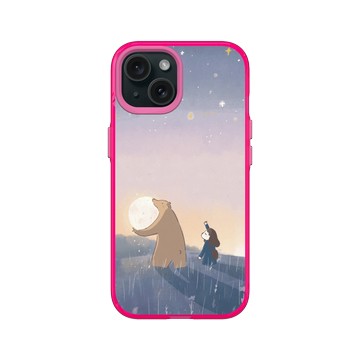 iPhone 15 Clear 粉漾桃 - 咻咻熊 XiuXiubear - 我們送月亮回家吧