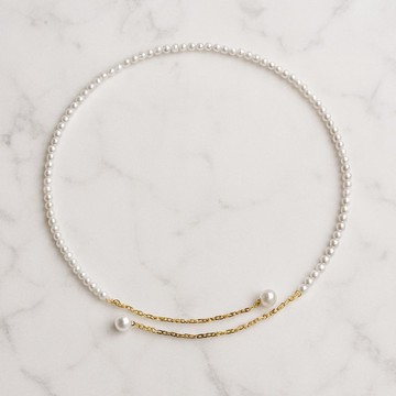 【月光之吻】淡水珍珠與黃金交織的柔情項鍊 | 雲上細語 晨霧之珠