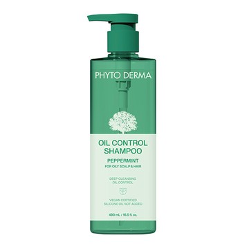 PHYTO DERMA 朵蔓 草本控油薄荷洗髮精 油性頭皮適用 含涼爽薄荷和迷迭香 深層清潔頭皮  490ml  1瓶