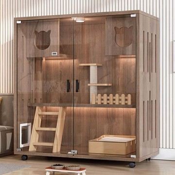 貓籠別墅 可安裝 家用 木質貓籠 室內貓櫃 貓舍 貓屋 貓別墅 豪華大雙層 貓咪別墅