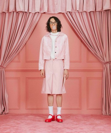 超寬鬆羊毛呢短褲