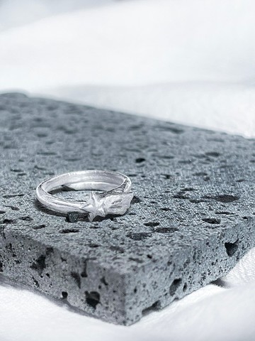 手工製純銀流星戒指