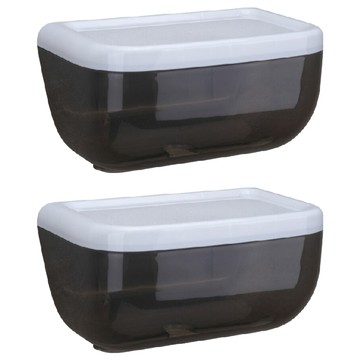 FANCY LIFE 壁掛式紙巾盒 優質PP材質  透明黑色  2個