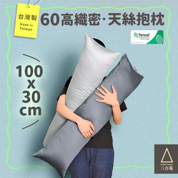 《三合苑HOMESense》頂級60支 100%純天絲 小長抱枕 100x30cm 天絲長抱枕 素色 文青 MIT(兩色任選)