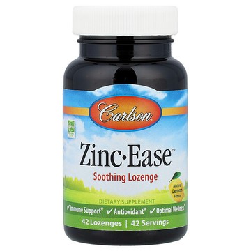 Carlson, Zinc-Ease™ 舒緩含片，天然檸檬味，42 片