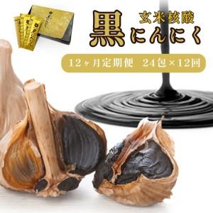 ふるさと納税 玄米核酸 黒にんにく 24包×12回 12ヶ月 ペースト 大蒜 舞鶴産黒ニンニク 京都府舞鶴市