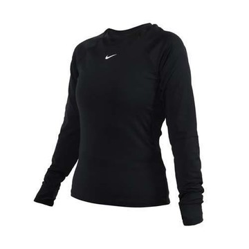 NIKE 女長袖緊身圓領T恤-DRI-FIT 休閒 上衣 慢跑