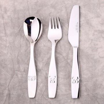 lediar不銹鋼牛排刀叉勺套裝兒童勺子叉子卡通西餐具316飯勺家用