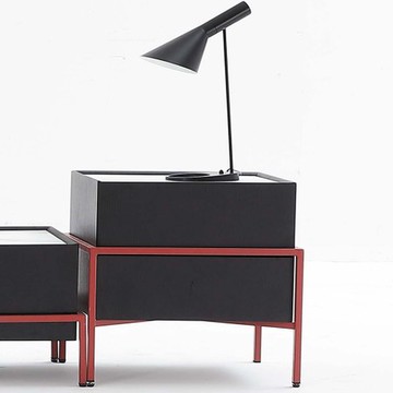 美式工業風日內瓦紅框二抽櫃