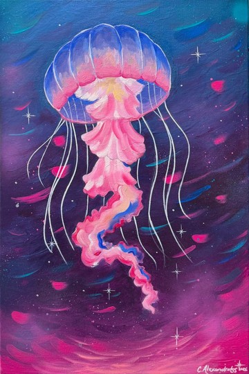 水母藝術微噴畫作