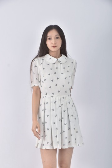 加購優惠(S) zhuan zhuan質感千紙鶴白色洋裝