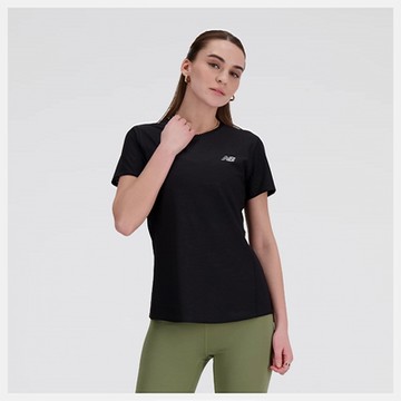 NEW BALANCE NB 上衣 女款 短袖上衣 運動 黑 WT41281BK