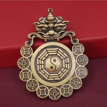 🔥桃園有貨🔥黃銅八卦雷公掛件平安符鎮宅你的風水鎮宅掛飾適合家居佈置
