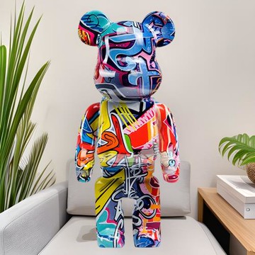 暴力熊擺件酒柜客廳電視柜網紅公仔積木熊擺設家居裝飾品立體創意