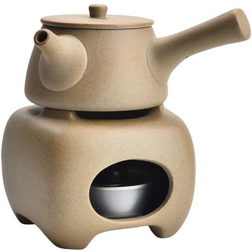 （倉庫直出）粗陶溫茶爐套裝一整套底座特價陶瓷家用日式復古側把壺茶爐煮茶壺YJ-180快速出貨