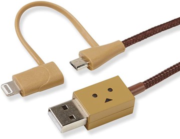 Cheero 紙箱人USB線 (Lightning & Micro USB) - 100cm
