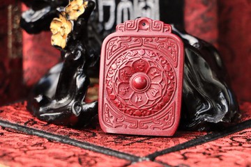 六字真言硃砂吊墜 紫金砂六字大明咒 硃砂吊墜 福祿壽吊墜 送禮