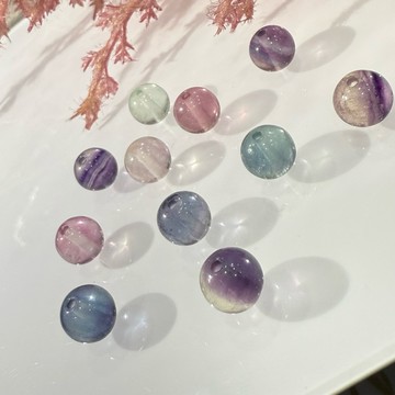 💕 𝓒. 𝓣 晶寶💕螢石🔮彩螢石 圓珠 散珠 diy 設計 單珠 螢石水晶 8mm