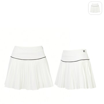 【FILA】女性 平織短裙-白色 5SKY-5216-WT
