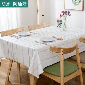 【媽媽咪呀】高級複合材質防水防油汙餐桌墊/餐桌巾/野餐墊/法式田園手繪設計_冬之森_137*180cm